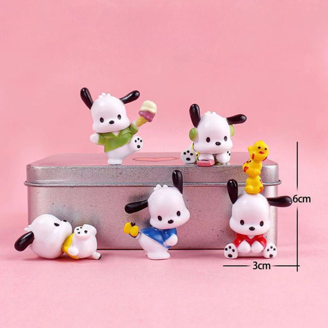 Đồ chơi trang trí SET 5 bé CÚN BABY POCHACCO nhựa đặc