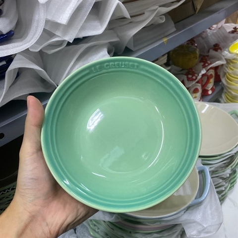 LC- Đĩa nhỡ sâu lòng 18x5cm màu xanh mint
