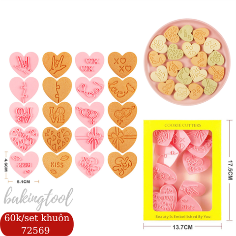 Set 10 khuôn nhấn MC bánh COOKIES mã 3
