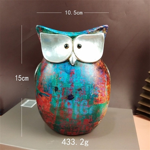 Cú décor Âu Mỹ size to màu xanh