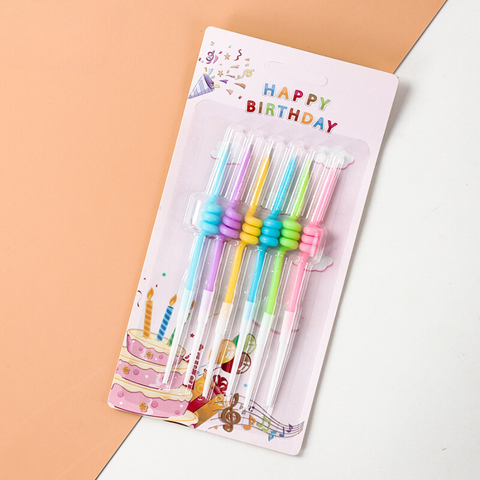 Nến XOẮN sắc màu vỉ 6 que MÃ MỚI