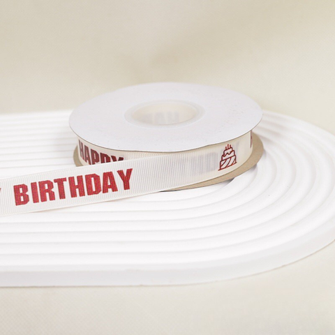 RB màu TRẮNG chữ HPBD ĐỎ to đậm + bánh sinh nhật