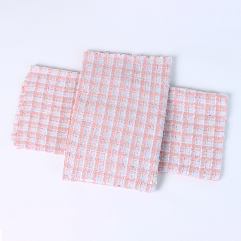 Vải dệt kim tuyến quấn bánh họa tiết CARO HỒNG 50CM*1.5M