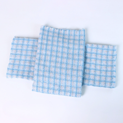 Vải dệt kim tuyến quấn bánh họa tiết CARO XANH 50CM*1.5M