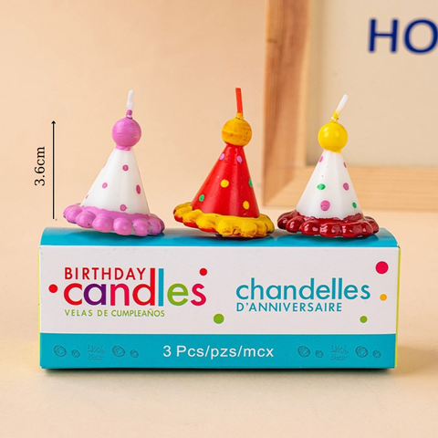 Nến mũ sinh nhật set 3 cây