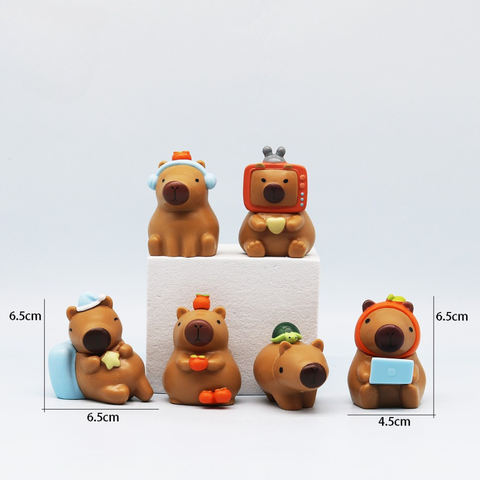 Set 6 CAPYBARA siêu cấp NHỰA ĐẶC