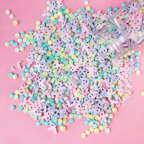 Cốm macaron NƠ + HẠT DẸT sắc màu 100G