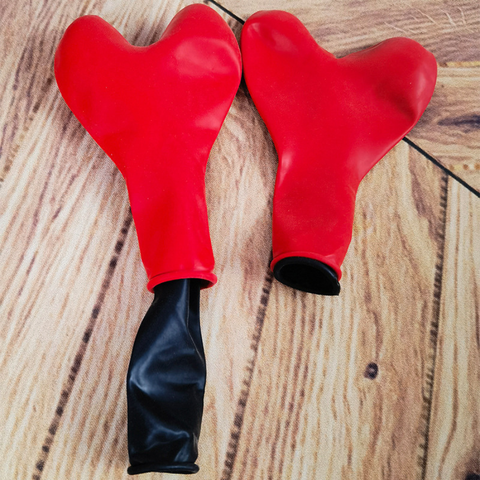 Set 10 bóng bay trái tim màu Đỏ tươi + Đen 2 lớp ( 20 quả)