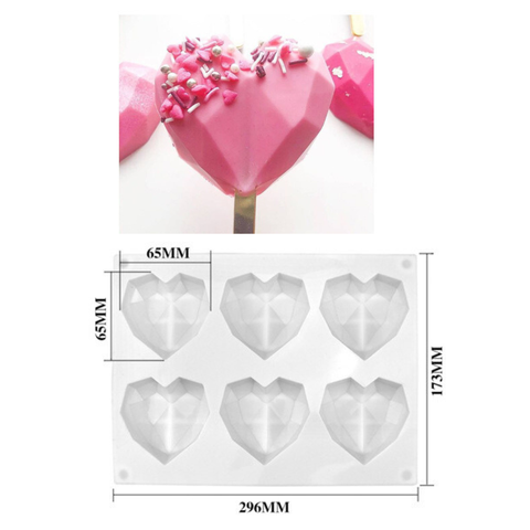 Khuôn F 6 tim KIM CƯƠNG trắng