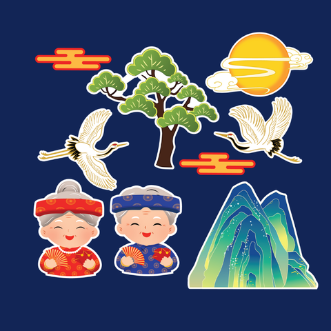 Set que giấy-TẾT ông bà mặt trời