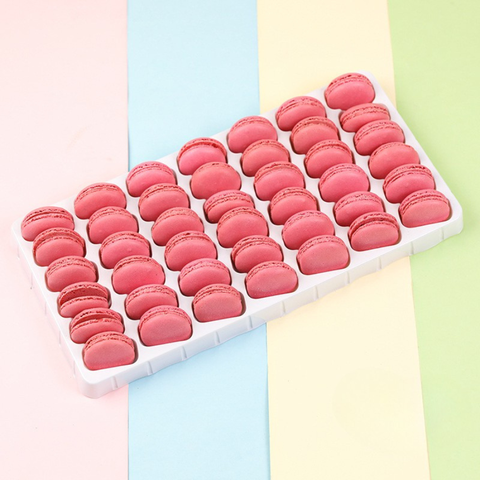Bánh macaron tròn 42 cặp HỒNG 320g hàng nhập