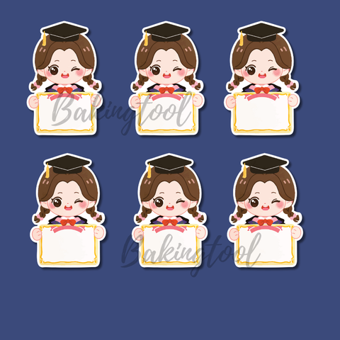 Set que giấy TN- TAG 50 Bé GÁI chibi nơ đỏ