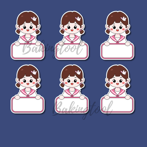 Set que giấy TN- TAG 50 Bé GÁI áo đồng phục hồng