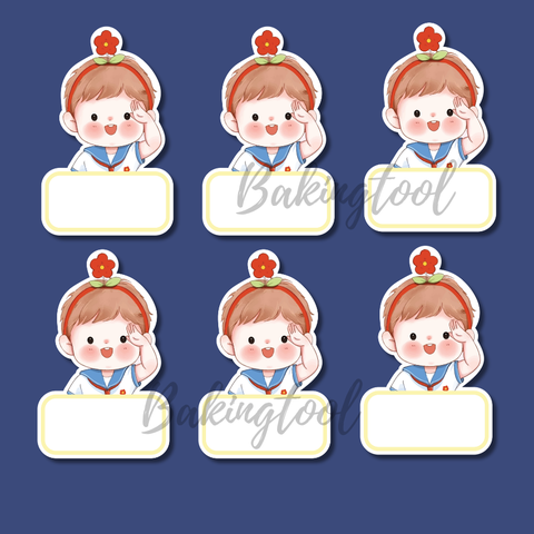 Set que giấy TN- TAG 50 Bé TRAI nơ hoa đỏ