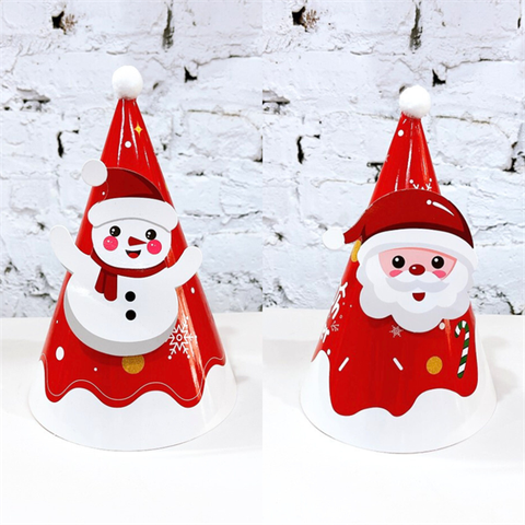 Set 5 mũ MC NOEL CHÓP BÔNG nền ĐỎ mix mẫu