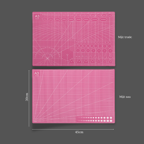 Bảng lót đất nặn A3 size 2,5mm*45*30cm MÀU HỒNG