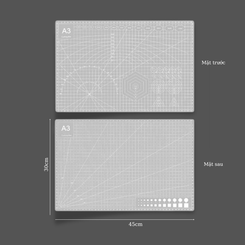 Bảng lót đất nặn A3 size 2,5mm*45*30cm MÀU XÁM