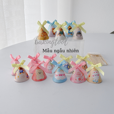 Set 15 mũ mini gắn NƠ sắc màu MIX NGẪU NHIÊN