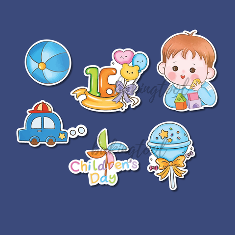 Set que giấy - TN bé trai kẹo mút XANH