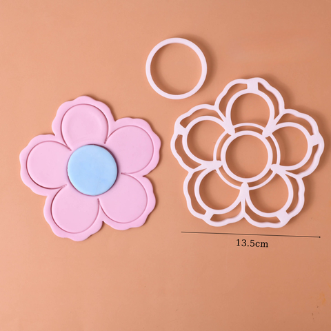 Set Khuôn nhấn hoa 5 cánh TO 2 chi tiết 13.5cm