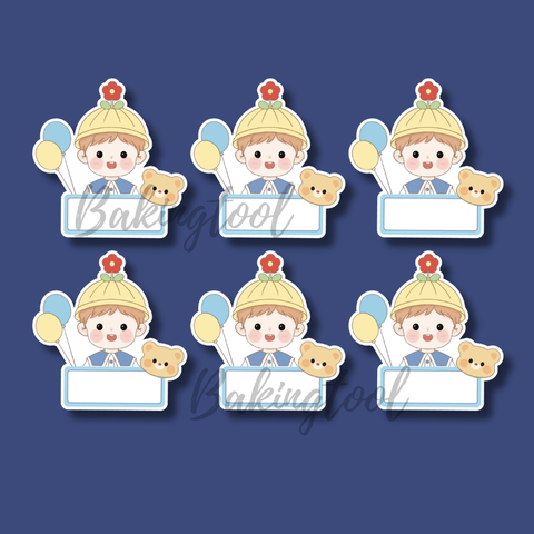 Set que giấy TN-TAG 50 bé trai mũ VÀNG