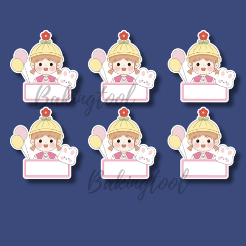 Set que giấy TN-TAG 50 bé gái mũ VÀNG