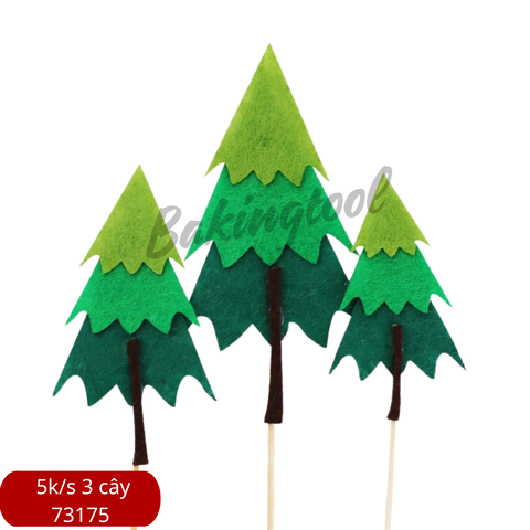 Set 3 cây vải dạ tam giác xanh loại mỏng