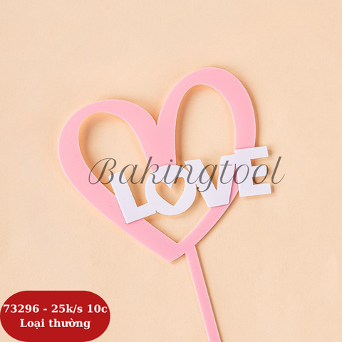 Set 10 mica tim hồng chữ love loại 2 lớp đẹp