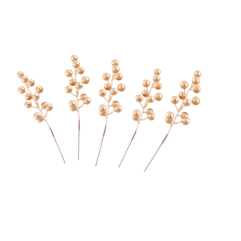 SET 5 nhánh đào đông màu vàng phủ nhũ loại đẹp