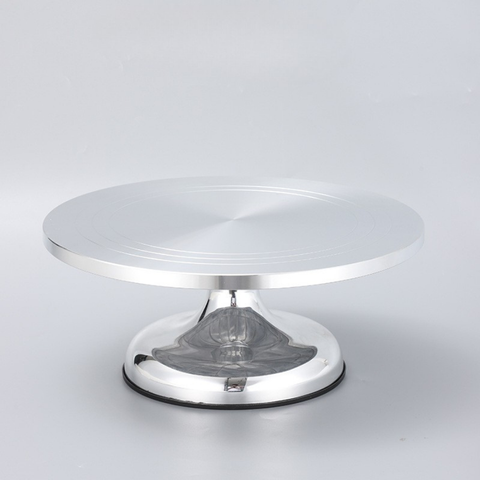 Bàn xoay inox chân hợp kim màu Bạc size 30cm