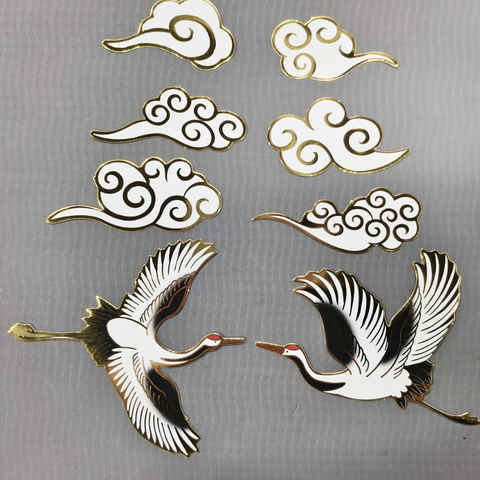 Set que giấy - TẾT ép nhũ HẠC + MÂY