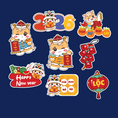 Set que giấy - TẾT HPNY ngựa 2026 vạn sự đại cát