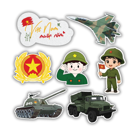 Set cắm giấy - Chú bộ đội Việt Nam muôn năm