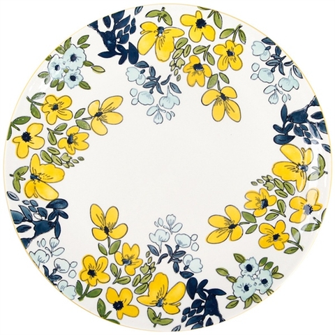 A138 đĩa tròn hoa mai vàng 22cm*3