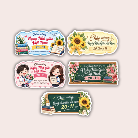 Set que giấy 20-11  TAG Chúc Mừng Ngày Nhà Giáo Việt Nam