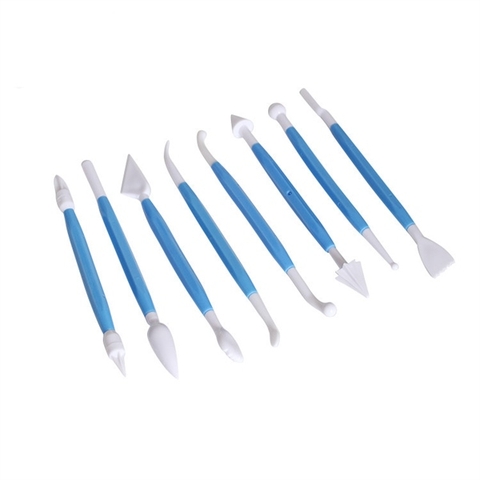 BỘ DỤNG CỤ FONDANT 8 chi tiết MÀU XANH