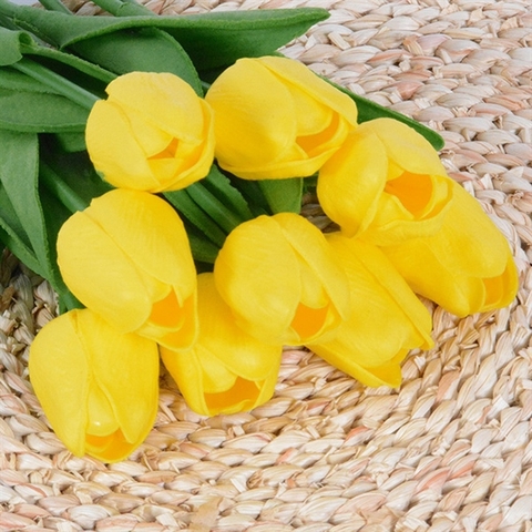 Hoa tulip vải màu vàng (vải)
