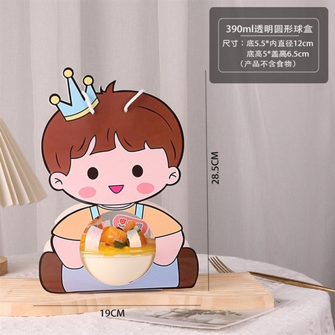 Set 5 hộp cầu đựng bánh có quai xách hình bé TRAI