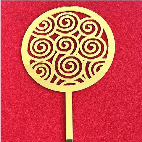 Topper mica 1 vòng tròn xoắn ốc