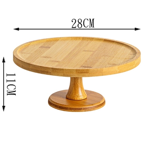 Cakestand mặt gỗ chân đế gỗ size 28*11cm