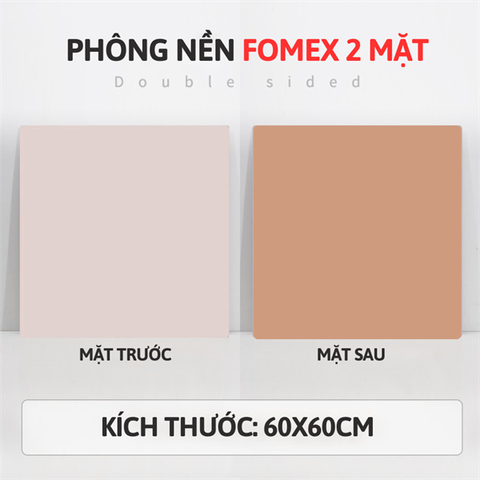 Tấm phông nền fomex hai mặt 60*60cm - TRẮNG KEM + NÂU ĐẬM
