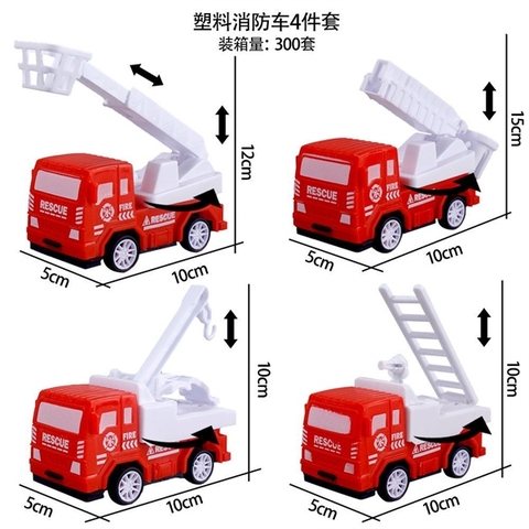 Set 4 xe CỨU HOẢ mã nhỏ