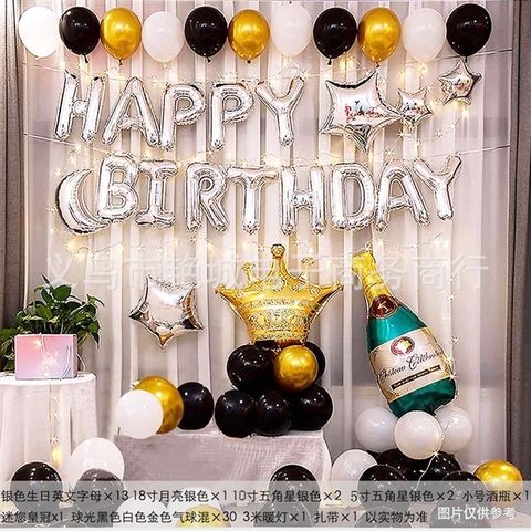 Set BÓNG bay + Bóng Chữ HPBD+ PHỤ KIỆN mã 8099