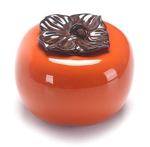 Quả hồng sứ màu CAM size to (1950ml) 15*17cm