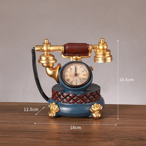 Mô hình điện thoại cổ điển mặt đồng hồ 17*17*12cm