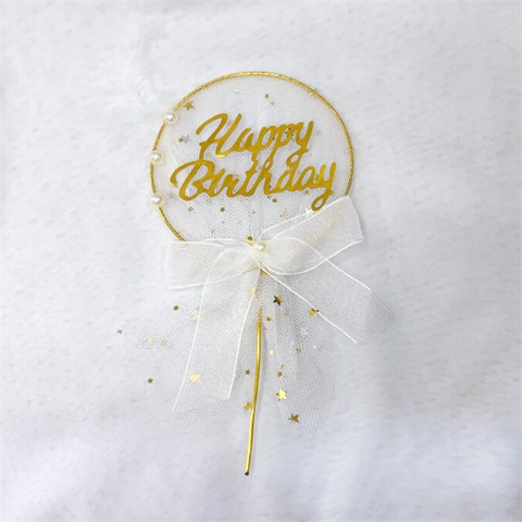 Que sắt tròn HPBD lông+ vải ren trắng LOẠI TO