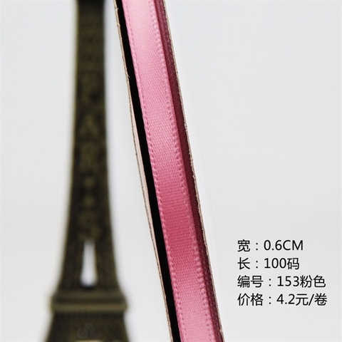 Rb lụa HỒNG cuộn TO 0.6cm*91m