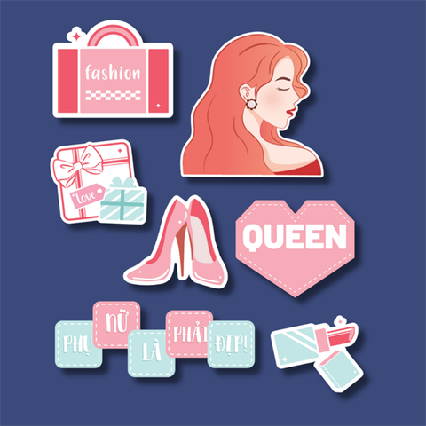 Set que giấy 20-10 PN CÔ GÁI TÓC CAM QUEEN + giày + hộp quà (combo2)