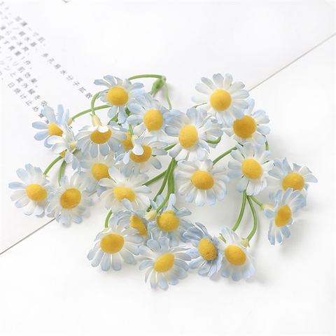 Set 10 chùm hoa CÚC TANA VẢI tông màu XANH NHẠT (50 bông)
