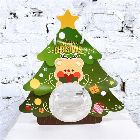 Set 5 hộp cầu đựng bánh có quai xách GẤU CÂY THÔNG